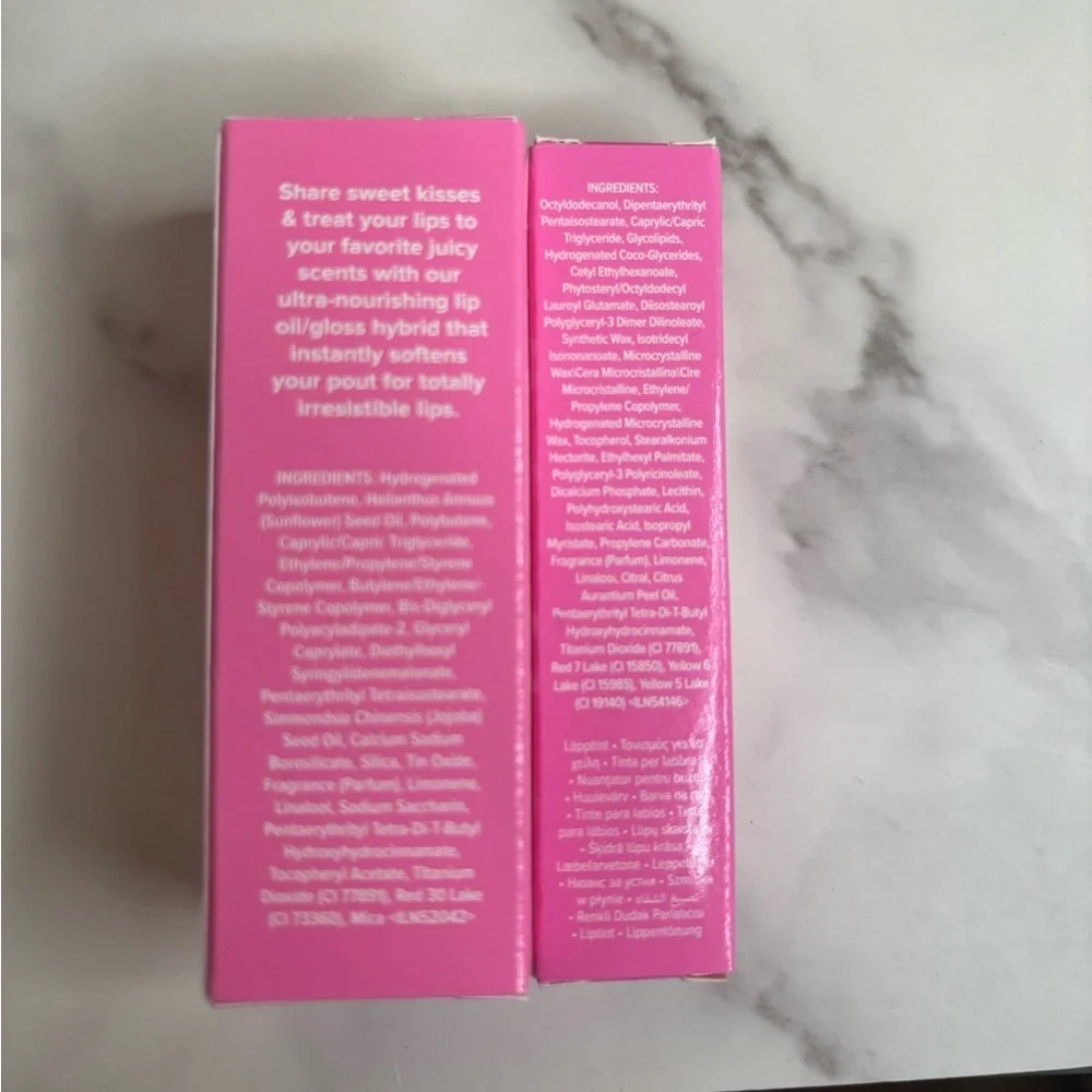Too Faced BUNDLE Kissing Jelly Gloss Juicy Lip Oil & Juicy Tint in Bubblegum